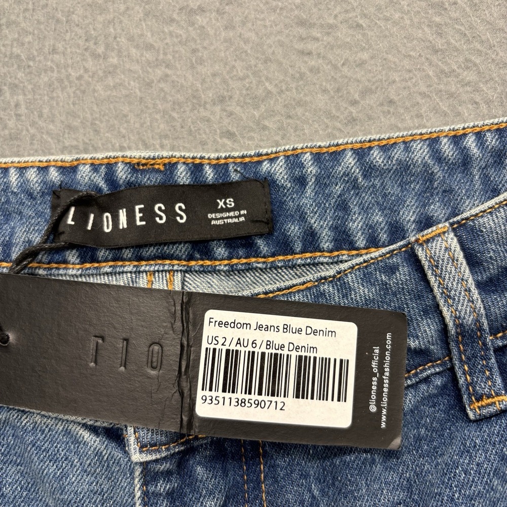 LIONESS Freedom Jeans Blue Denim Size US 2 (28x33) Straight Leg Relaxed Fit NWT - Picture 5 of 10